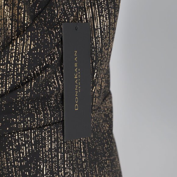 NWT DONNA KARAN New York Women's Foil Knit Cinch Waist Long Sleeves Top Size M - Picture 7 of 9